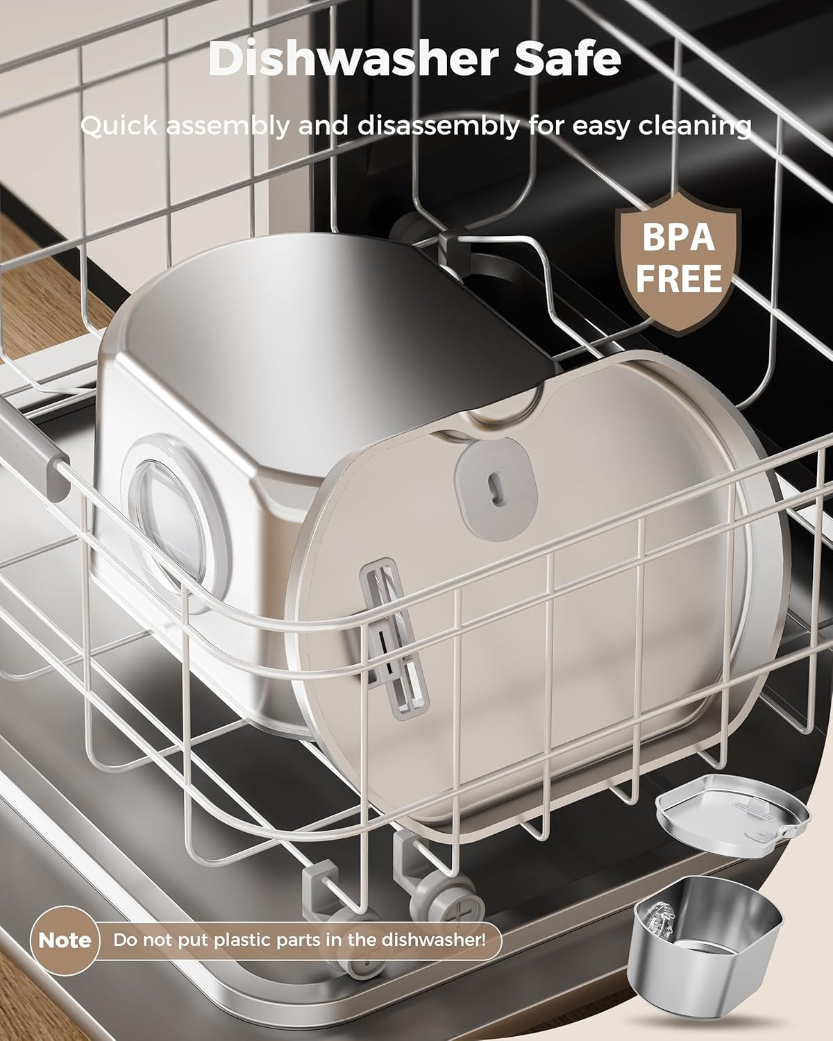 Cat Water Fountain Stainless Steel: 74Oz/2.2L Cat Fountain for Drinking- Pet Water Fountain inside - Automatic Dog Watering Dispenser Bowl - Pet Feeding & Watering Supplies (4 Filters)