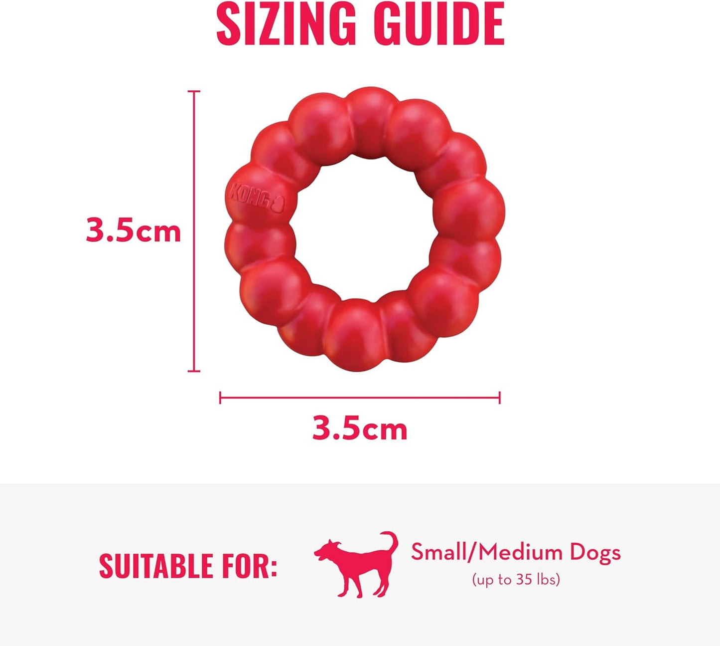 Ring - Natural Rubber Ring Toy for Healthy Chewing Habits - Chew Toy Supports Dog Dental Health - Dog Toy Supports Instincts during Playtime - for Small/Medium Dogs
