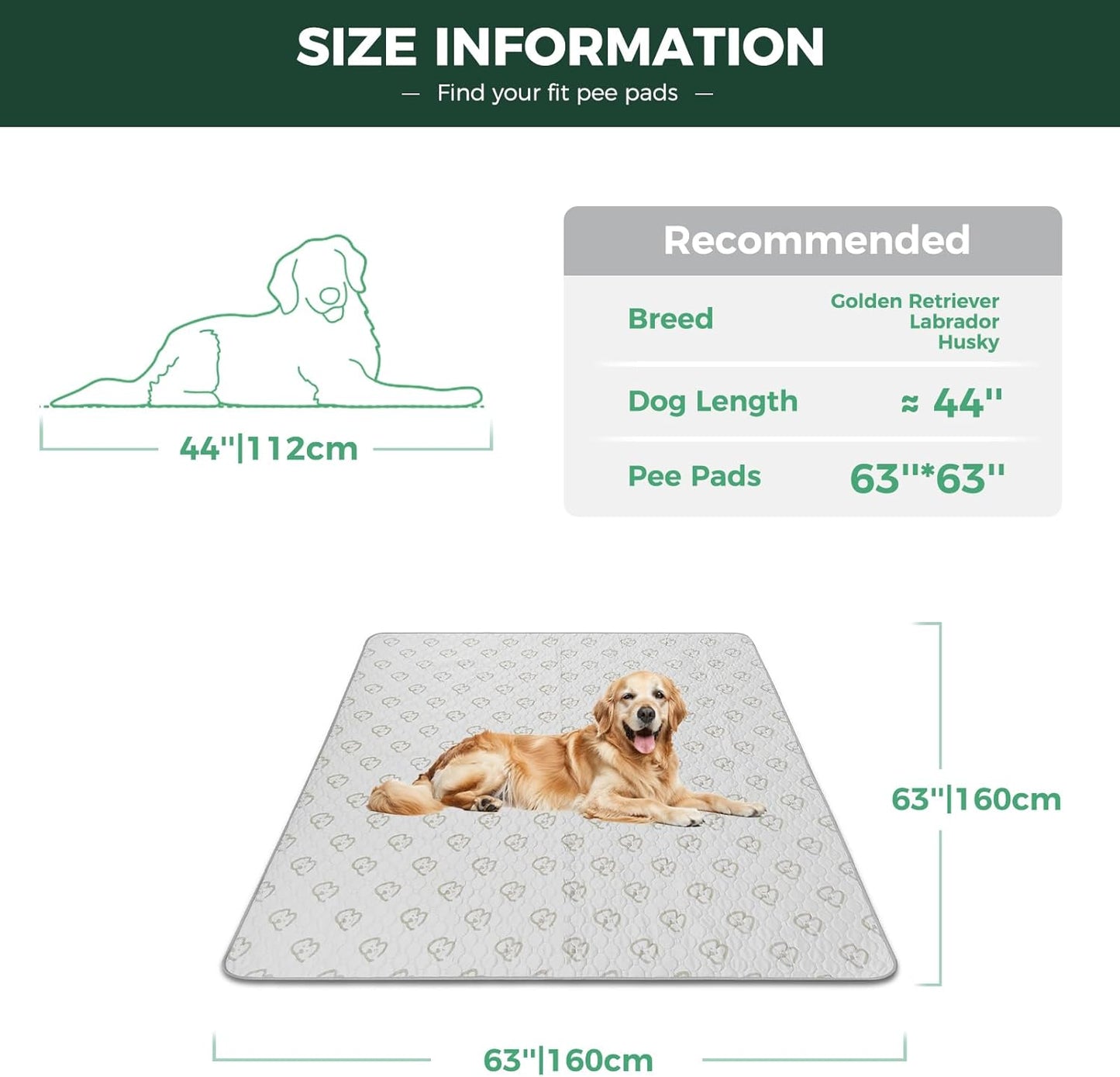 Washable Pee Pads for Dogs, Puppy Pads with Super Absorbent, Specifically Designed for  Rollick/Homeplus 24Inch 8 Panels Dog Playpen, 63" Square, Khaki, 1 Pack