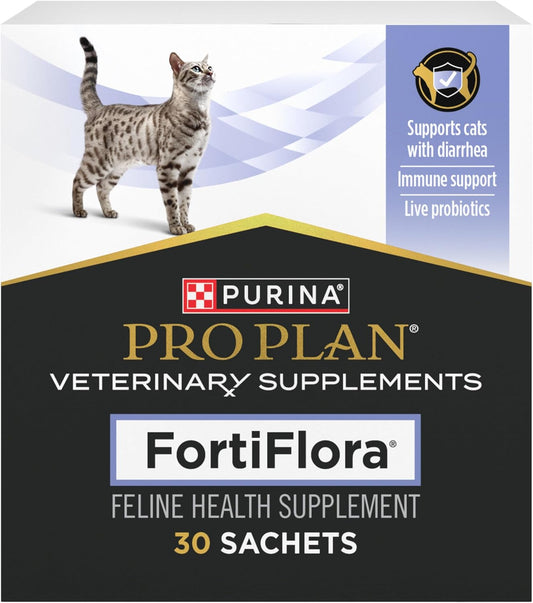 Purina Pro Plan Veterinary Supplements Fortiflora Cat Probiotic Supplement for Cats with Diarrhea - 30 Ct. Box