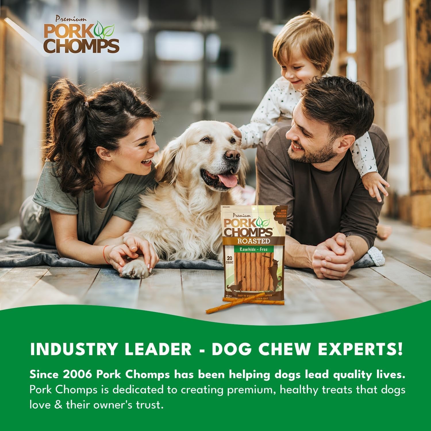 Roasted Pork Skin Dog Chews, 5-Inch Mini Twists, 20 Count