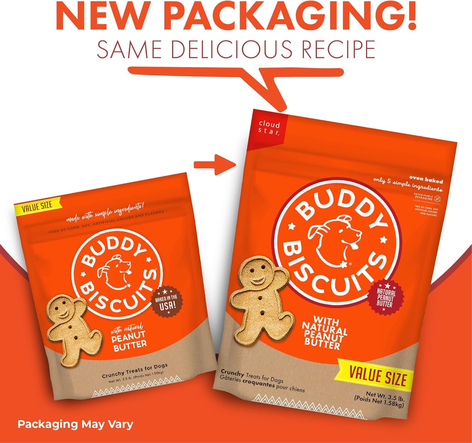 3.5 Lbs. Bag of Crunchy Dog Treats Made with Natural Peanut Butter