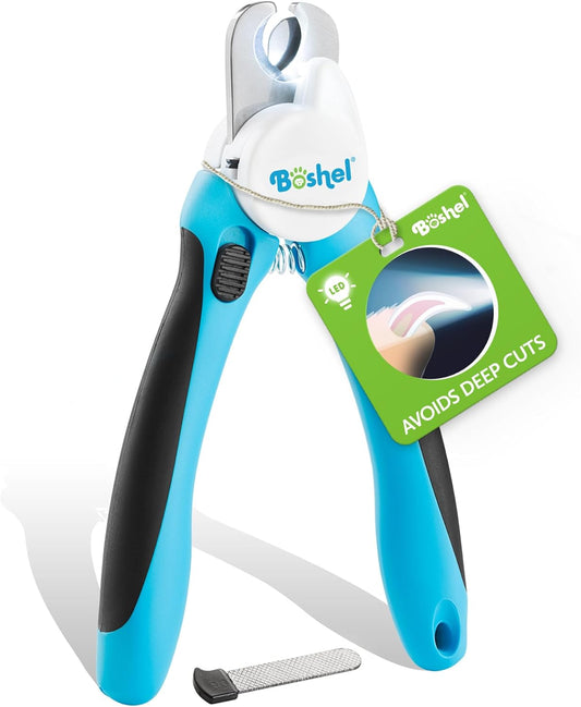 LED Large Dog Nail Clippers, Dog Nail Trimmers for Large Breed with Quick Sensor, Dogs Trimmer with Light & Safety Guard, Sharp Pet Nails Clipper, Pet Claw Clippers, Pets Toenail Cutter & File