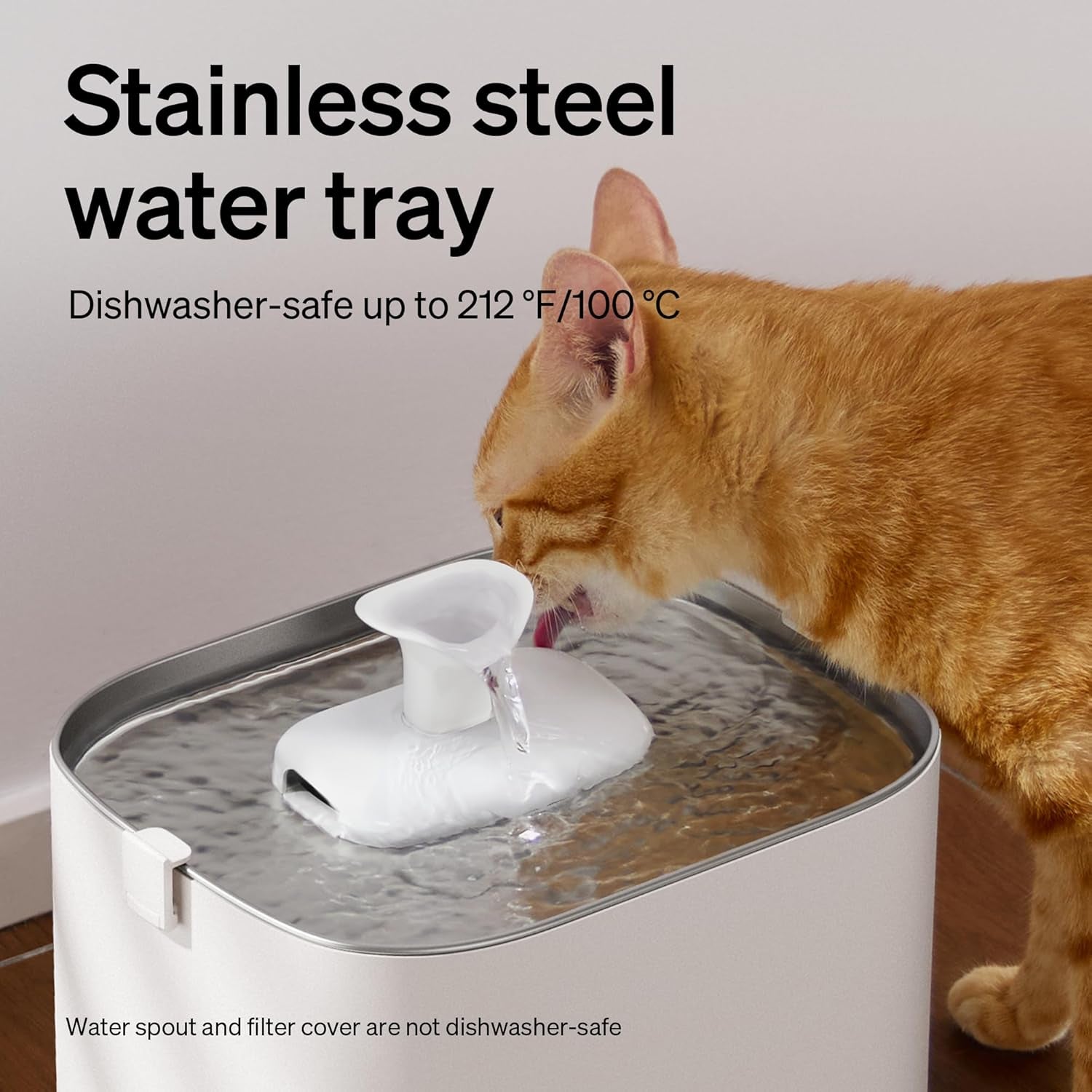 Upgrade Cat Water Fountain, Dockstream 2 Smart App Monitoring Pet Water Fountain for Cats Indoor, 3L/101Oz Cat Fountain Stainless Steel Tray for Drinking, 5G Wifi Auto Cat Water Dispenser Dog