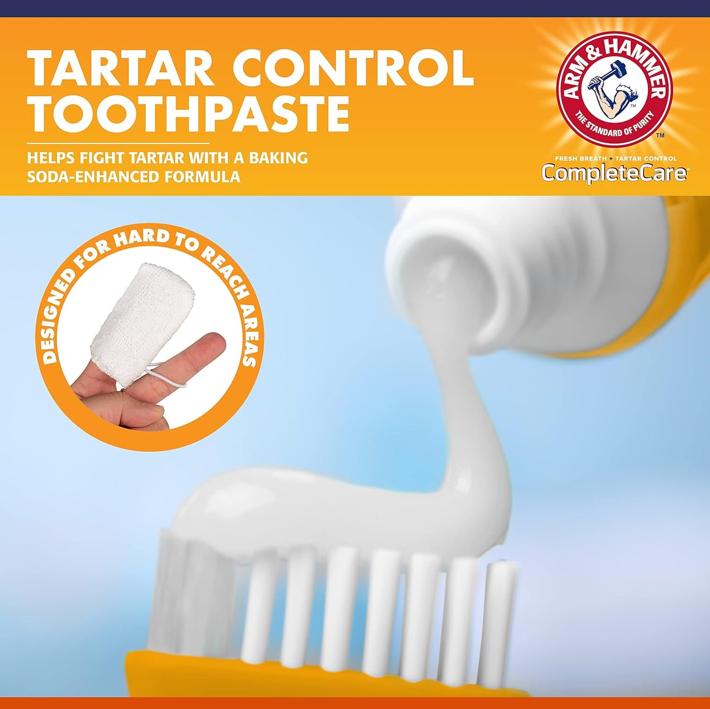Complete Care Dog Dental Kit 2.5Oz Chicken Flavored Dog Toothpaste, Double Side Dog Toothbrush, Rubber Dog Finger Brus  Baking Soda Enhanced Formula