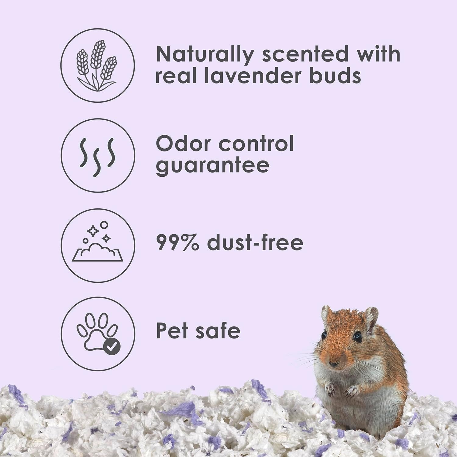 Clean & Cozy Lavender Bedding for Pet Guinea Pigs, Rabbits, Hamsters, Gerbils, and Chinchillas, 49.2 Liters