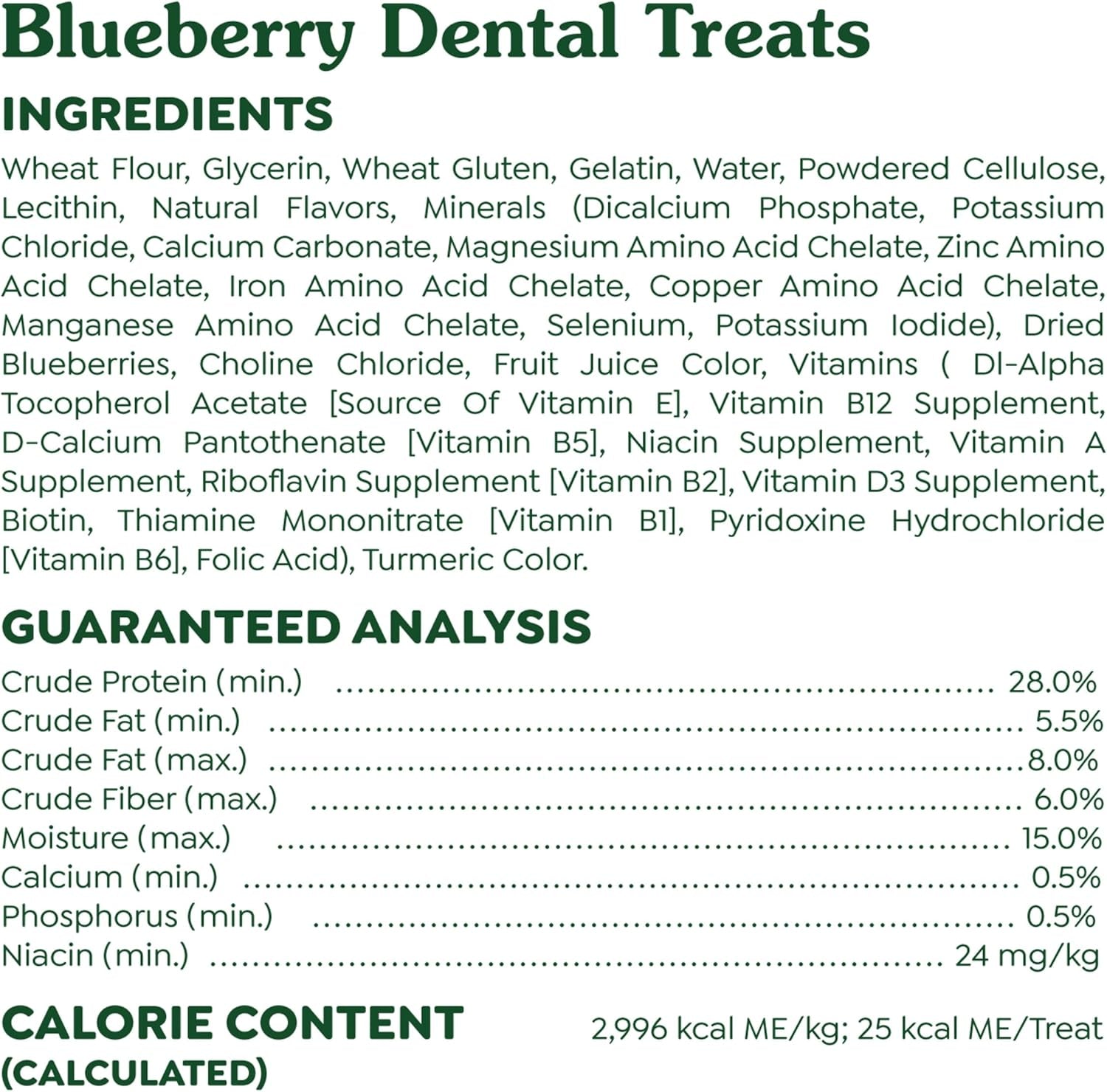 Teenie Dental Dog Treats, Blueberry Flavor, 12 Oz. Pack (43 Treats)