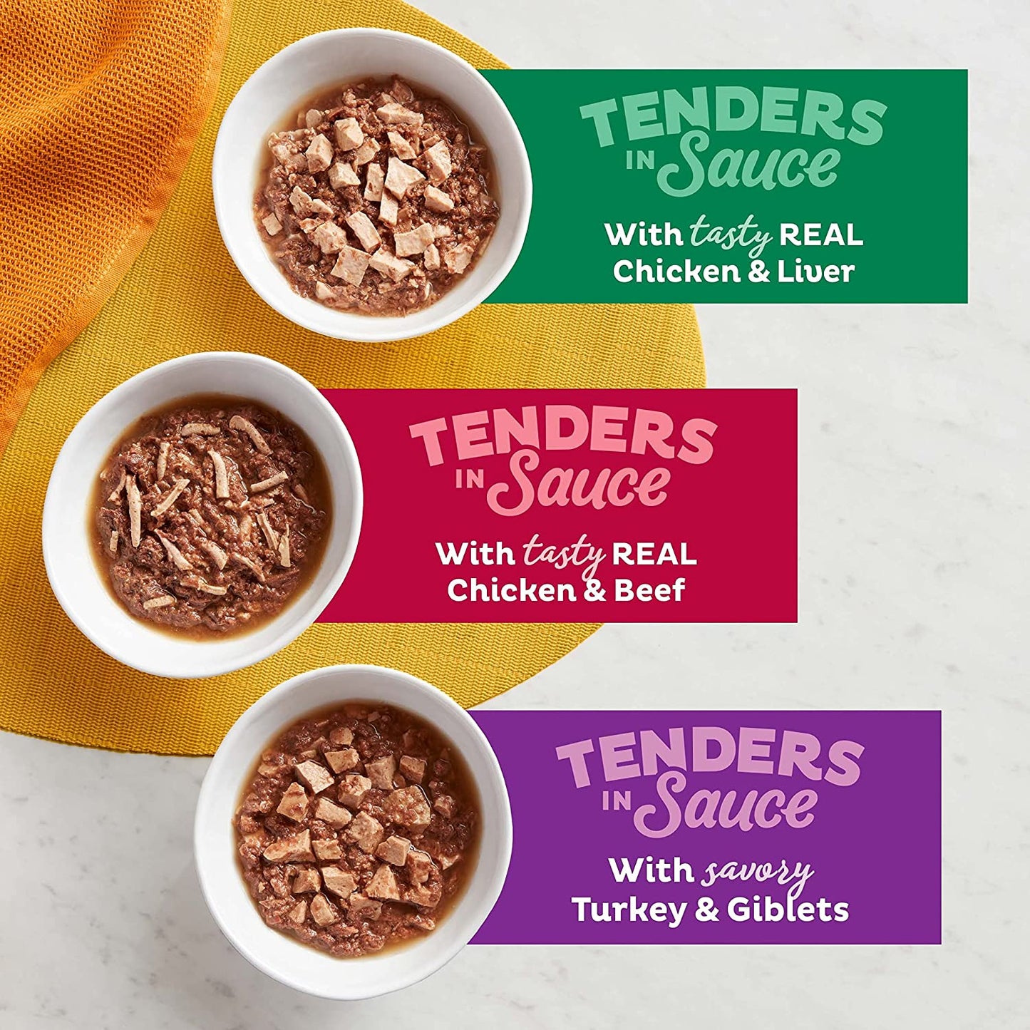 Tenders in Sauce Wet Cat Food, Poultry & Beef Variety Pack, 2.75 Ounce Cup (Pack of 24)
