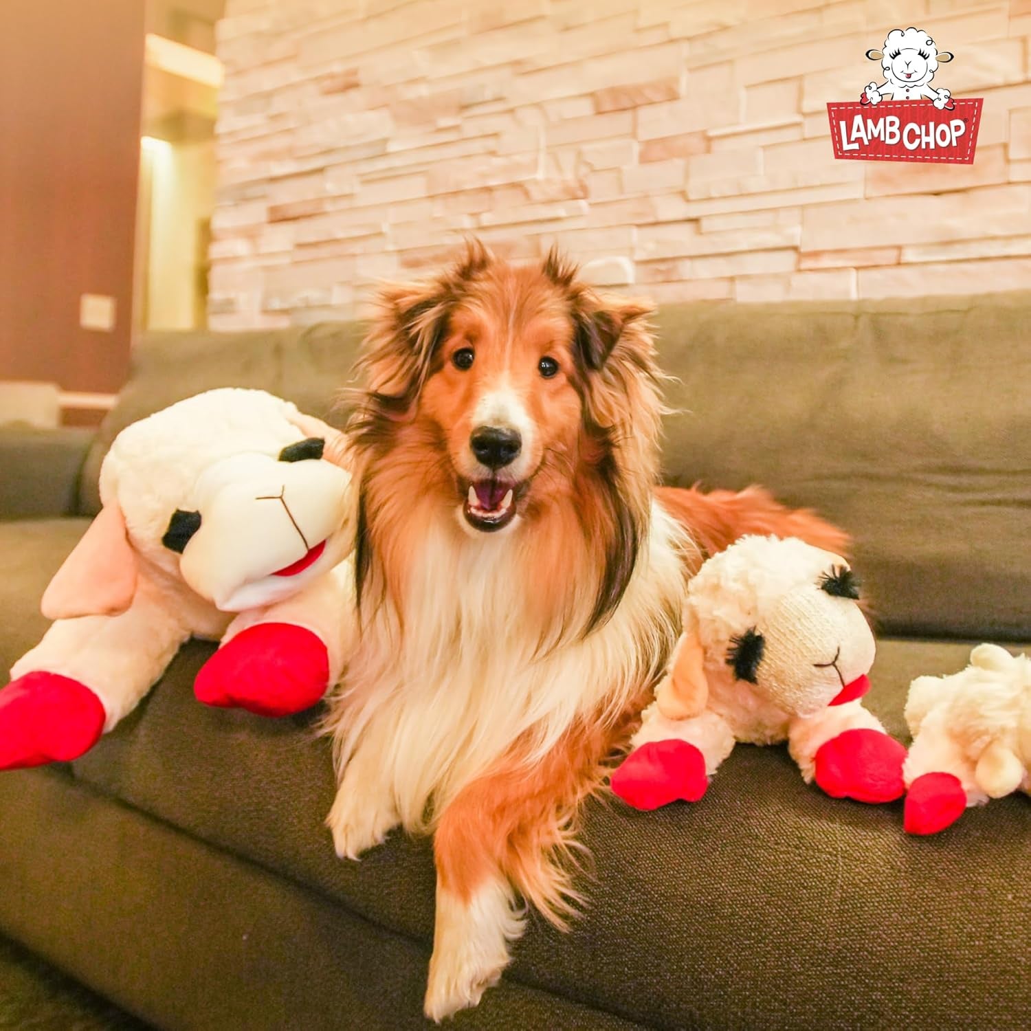 Lamb Chop Dog Plush Toy - Squeaky Toy for All Dogs - Extra Soft Plush - Stuffed Animal Dog Toy for Cuddling & Playing - Jumbo Pet Toy (24", Cream)