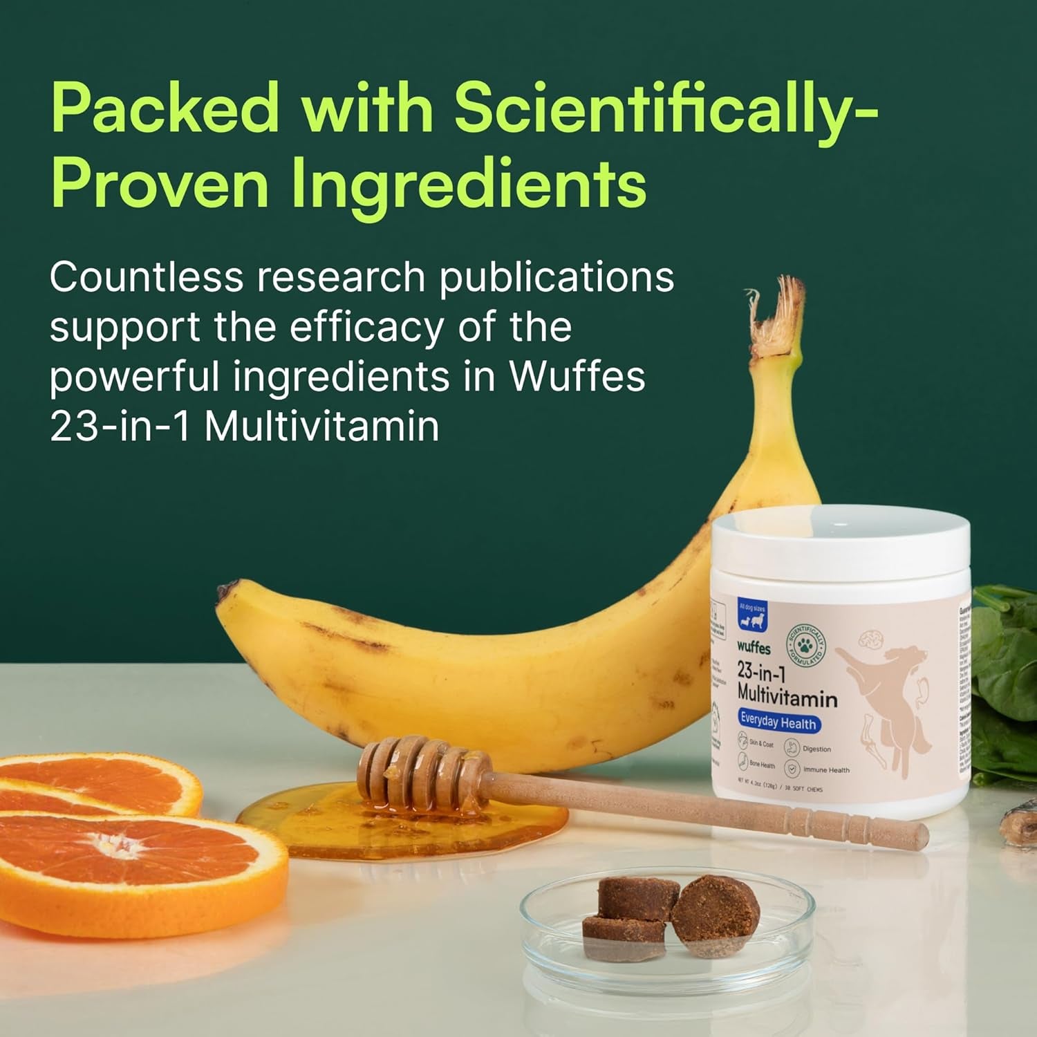 23-In-1 Dog Multivitamin Supplement for Hip & Joint, Skin & Coat and Immune System Support with Omega 3, Iron, Zinc, Vitamin C - Minerals & Vitamins for Senior Dogs and Puppies - 30 Soft Chews