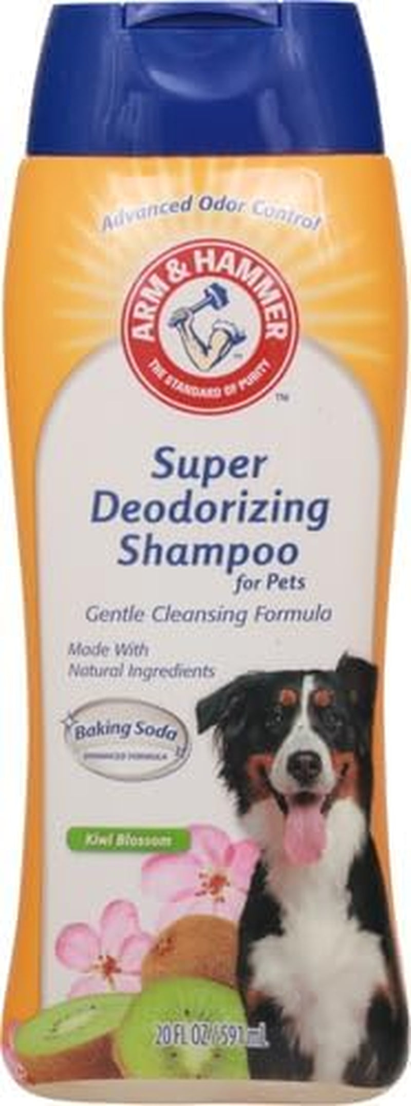 Deodorizing Dog Shampoo for Smelly Dogs & Puppies with Baking Soda, Moisturizing Dog Shampoo for Sensitive Skin - Dog Odor Shampoo - Kiwi Blossom Scent, 20 Fl Oz