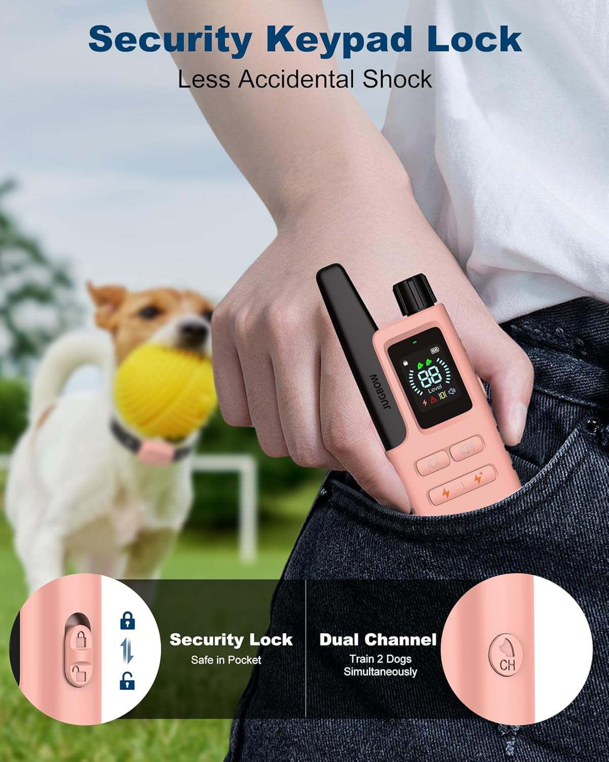 Dog Shock Collar - 4200FT Dog Training Collar with Remote Innovative IPX7 Waterproof with 4 Training Modes, Rechargeable E-Collar for All Breeds Pink