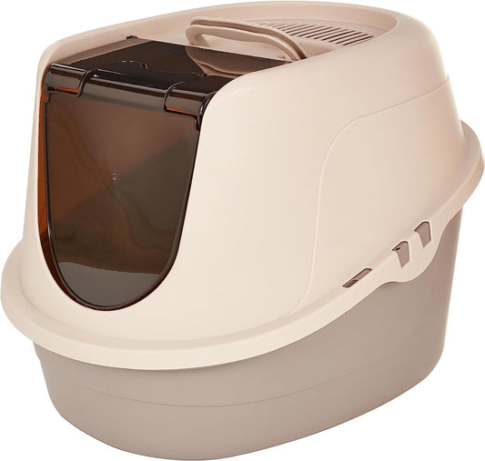 No-Mess Hooded Cat Litter Box, Standard, Multicolor, 21 in X 16 in X 15 In