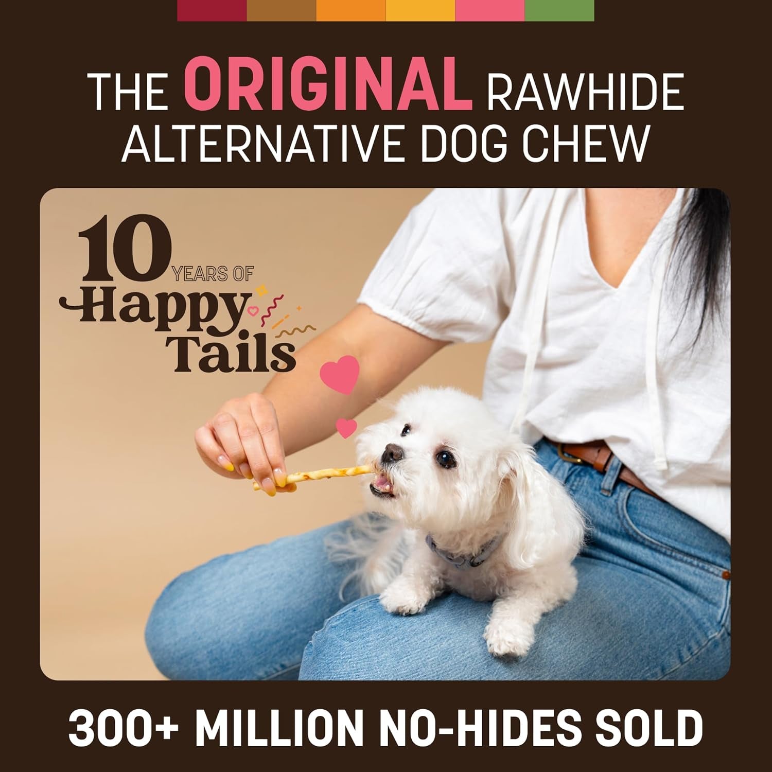 No Hide Stix - Long Lasting Rawhide Free Small Dog Chews Sticks, Salmon - 20 Count Value Pack