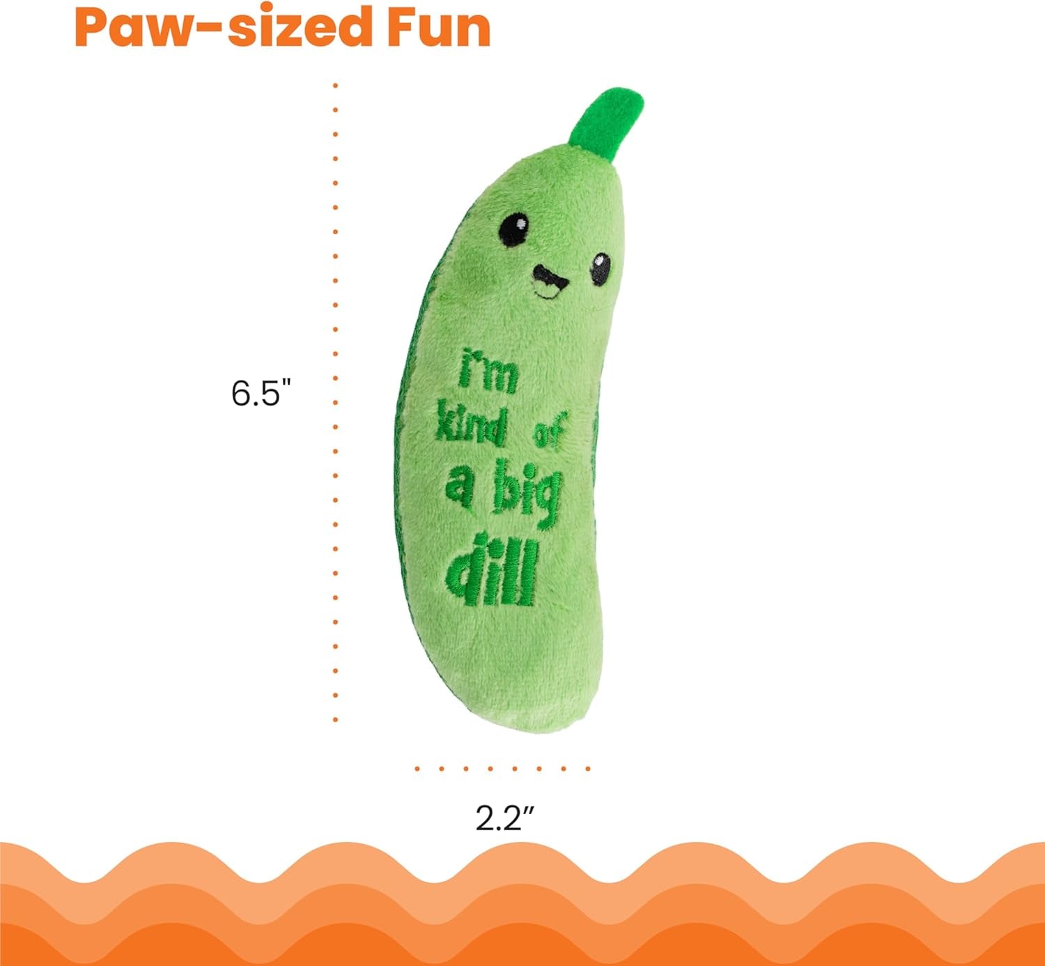 Crunchy Pickle Kicker Toy with Catnip and Dental Mesh, Pickle Shape, Plush and Crinkle Cat Toy for Kicking, Tossing, and Teeth Cleaning, Green