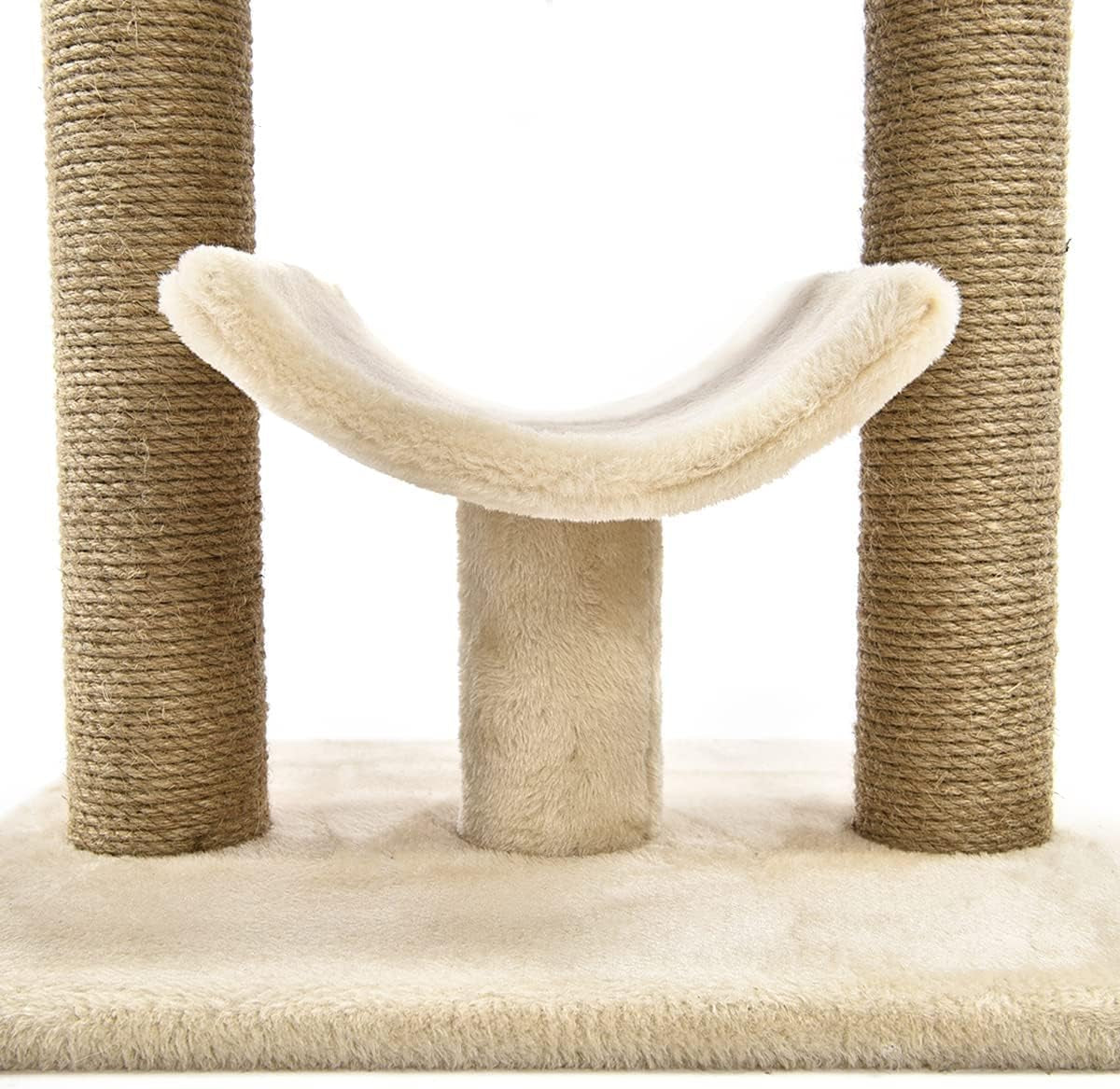 Multi- Platform Cat Tree with Scratching Post for Indoor Cats up to 25Lbs, 18 X 14 X 22 Inches, Beige