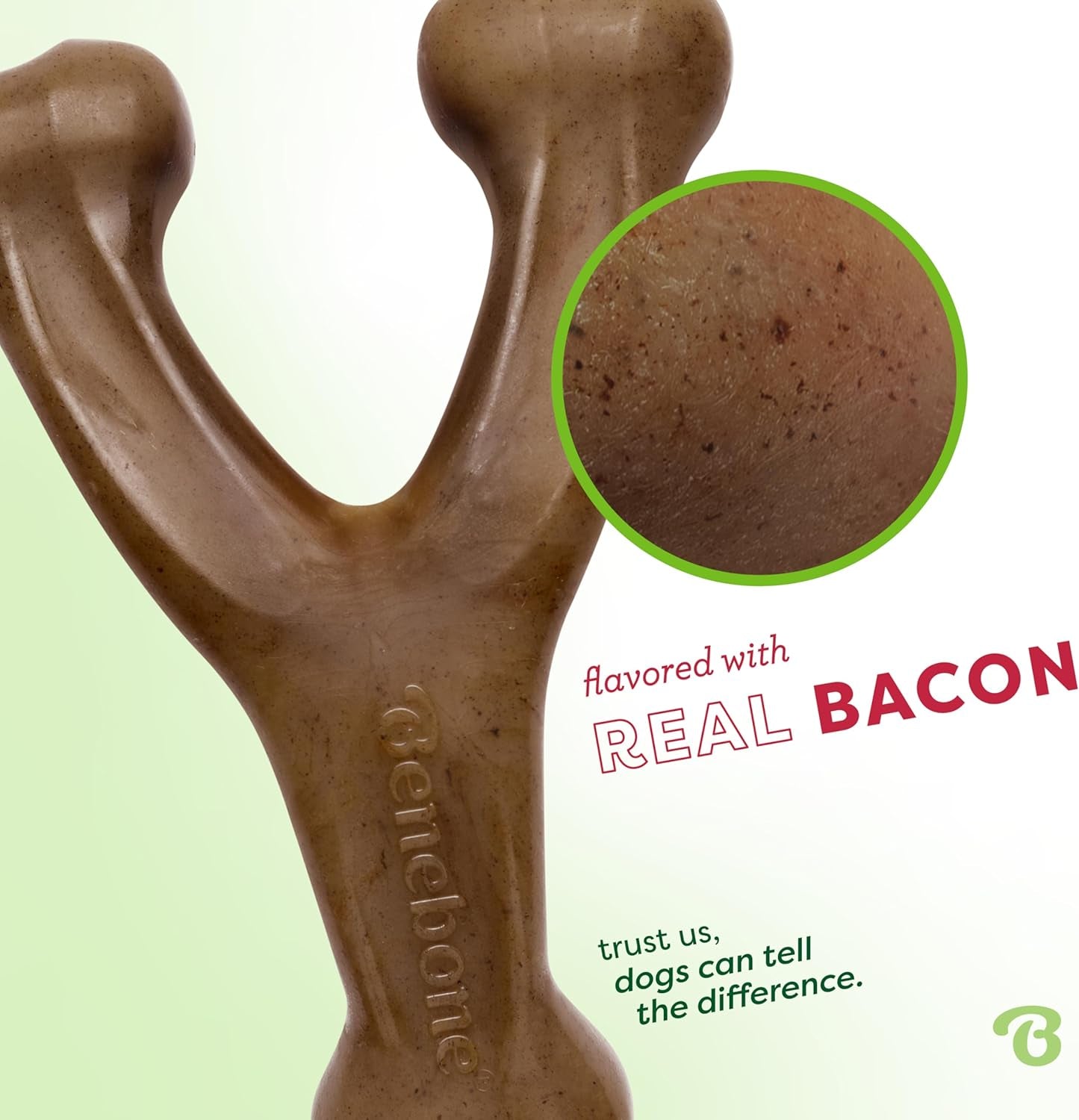 Wishbone Durable Dog Chew Toy for Aggressive Chewers, Made in USA, Giant, Real Bacon Flavor