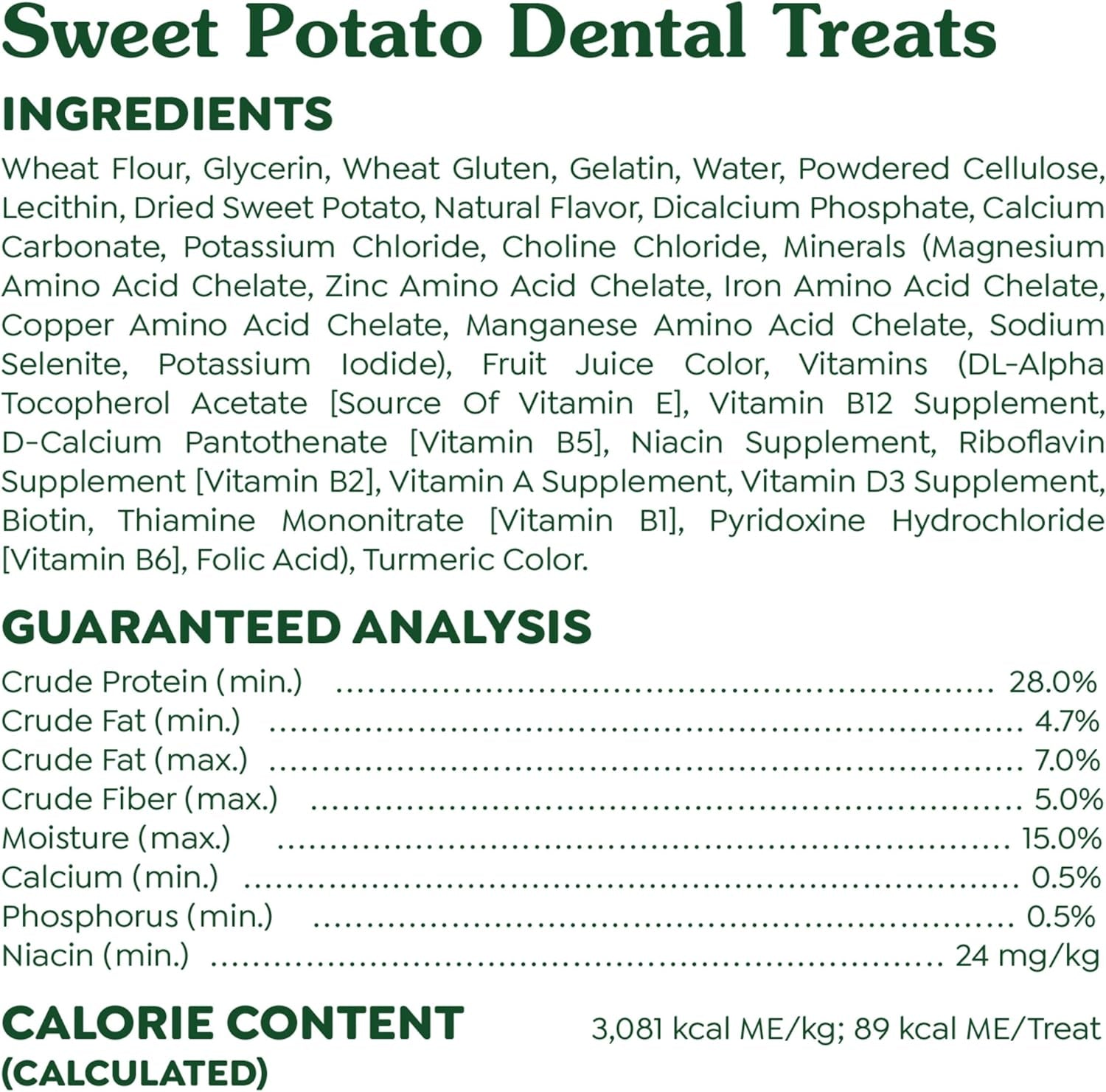 Regular Dental Dog Treats, Sweet Potato Flavor, 36 Oz. Pack (36 Treats)