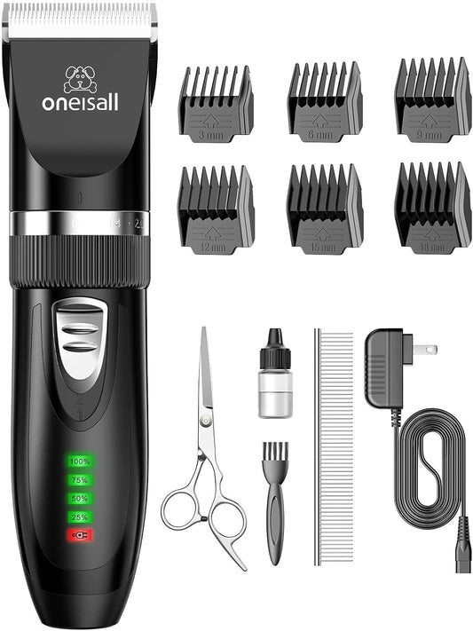 Quiet Cat Clippers for Matted & Long Hair, 2-Speed Cordless Pet Shaver Grooming Kit for Cats, Small Dogs & Animals (Black)