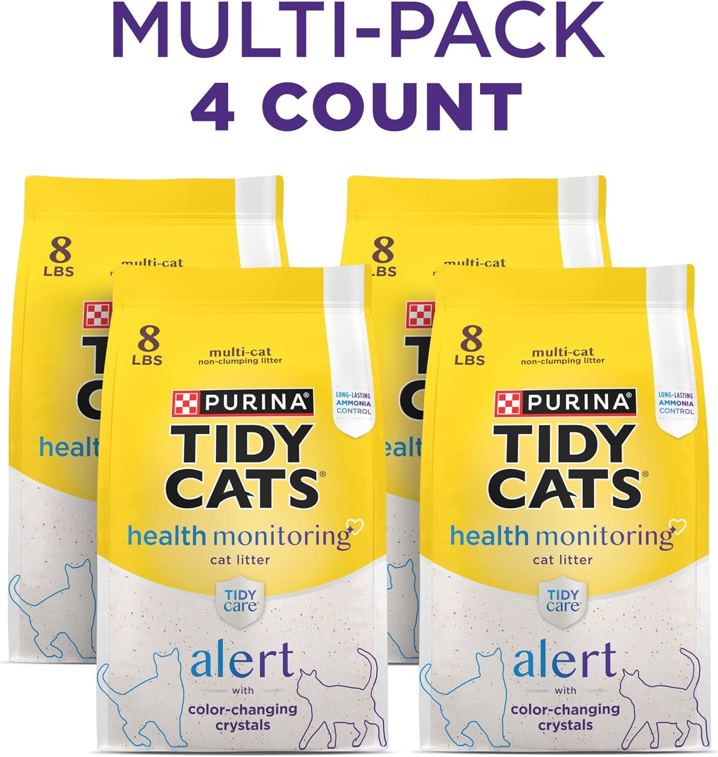 Purina  Tidy Care Alert Cat Health Monitoring Non Clumping Cat Litter with Silica Crystals - 8 Pound (Pack of 1)