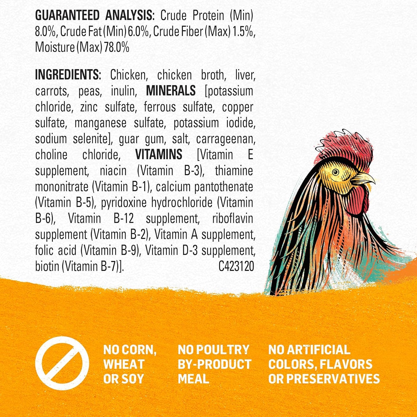 Chicken, Carrot and Pea Ground Grain Free Wet Dog Food Natural Pate with Added Vitamins and Minerals - (Pack of 12) 13 Oz. Cans