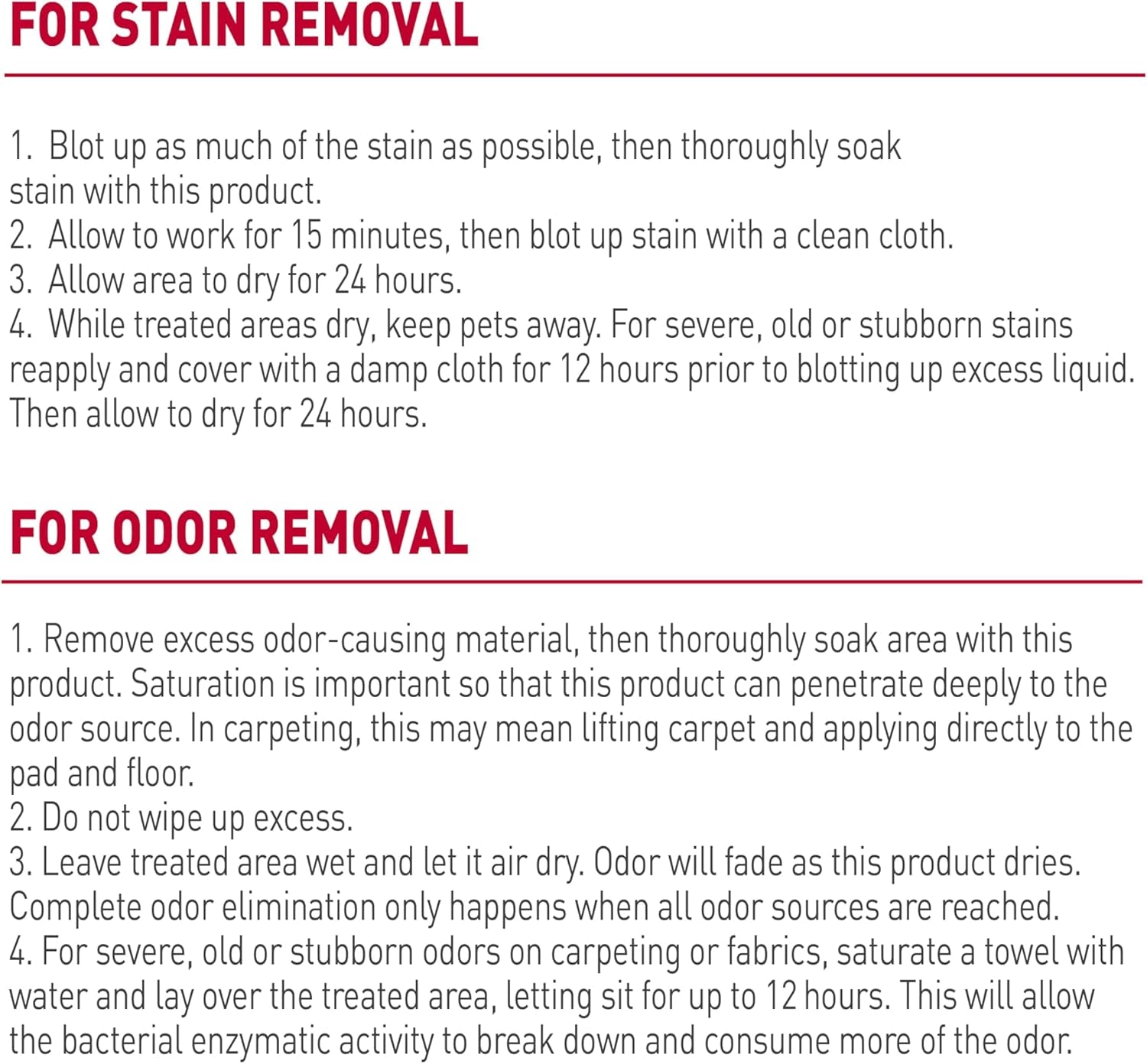 Stain and Odor Remover, Spot Stain and Pet Odor Eliminator, Enzymatic Formula, 32 Ounce Spray
