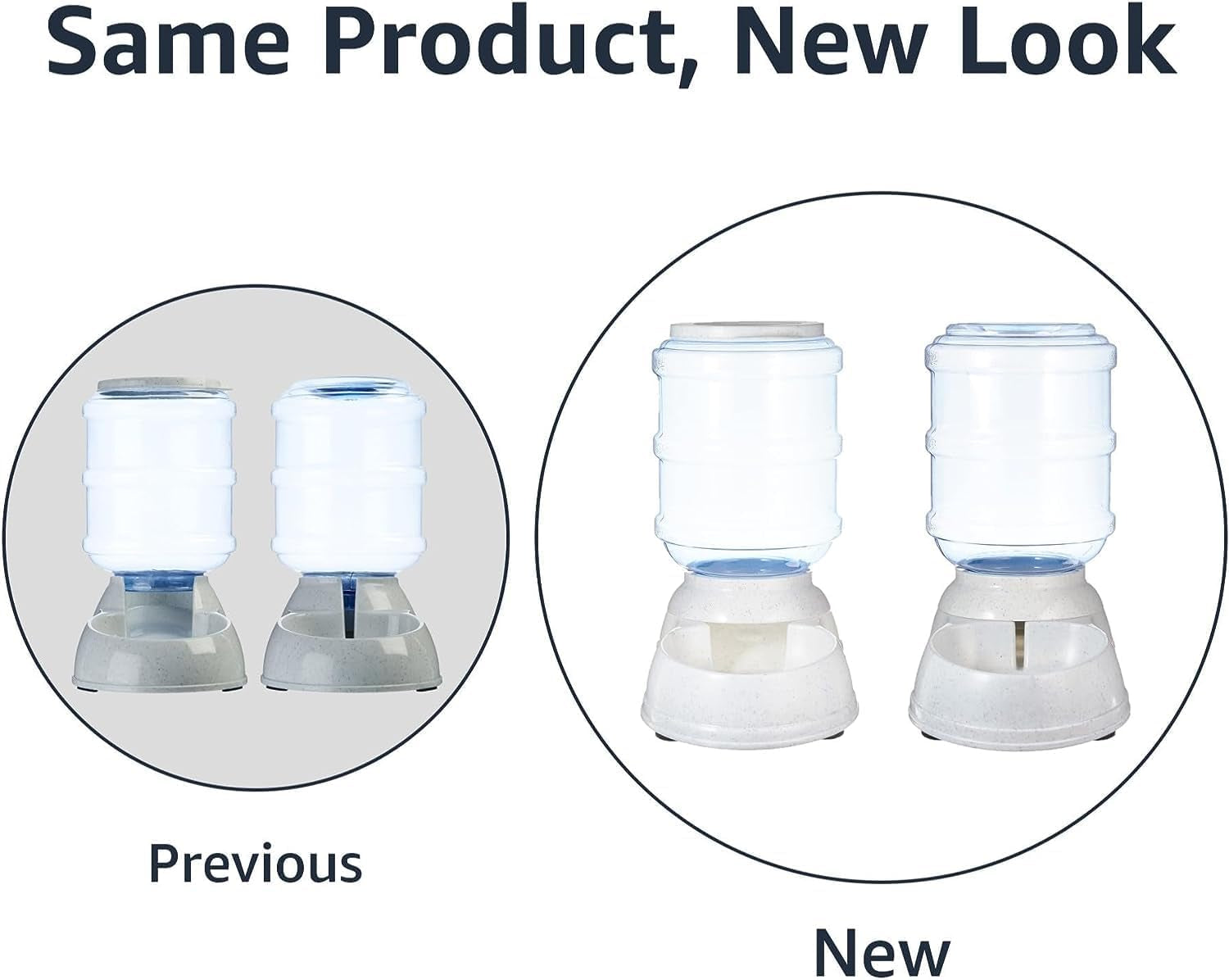 Automatic Dog Cat Water Dispenser Gravity Feeder Set, Pack of 2, Small, 6-Pound Food Capacity, 1-Gallon, Gray