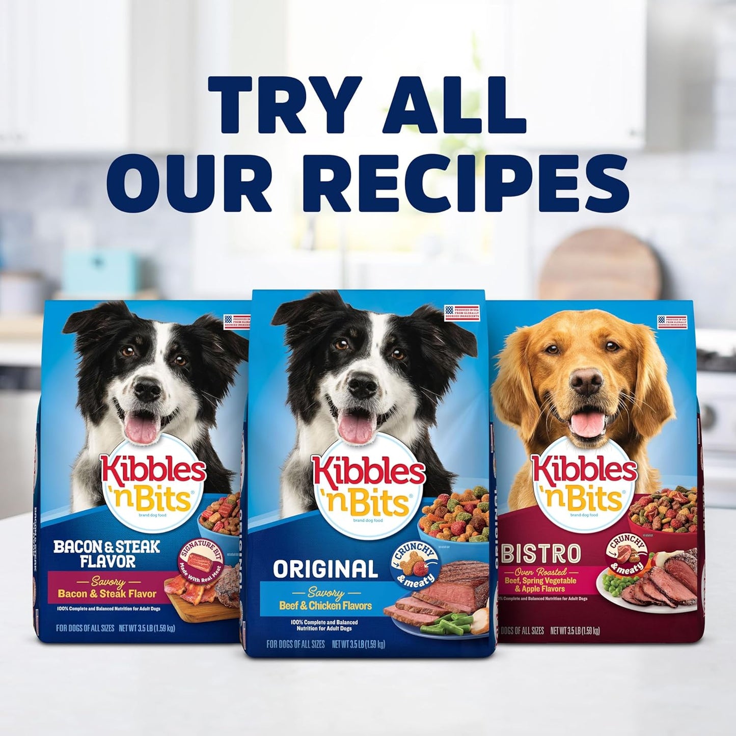 Bistro Dry Dog Food, Oven Roasted Beef, Spring Vegetable & Apple Flavors for Adult Dogs, 45 Lb. Bag