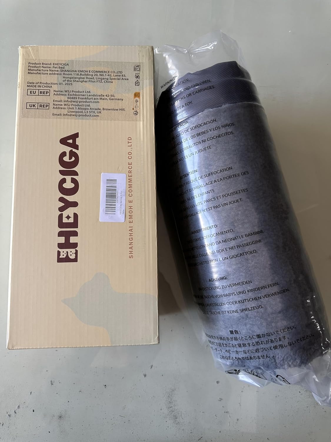 Orthopedic XL Dog Beds for Extra Large Dogs with Removable Washable Cover for Crate, Grey, 41X27