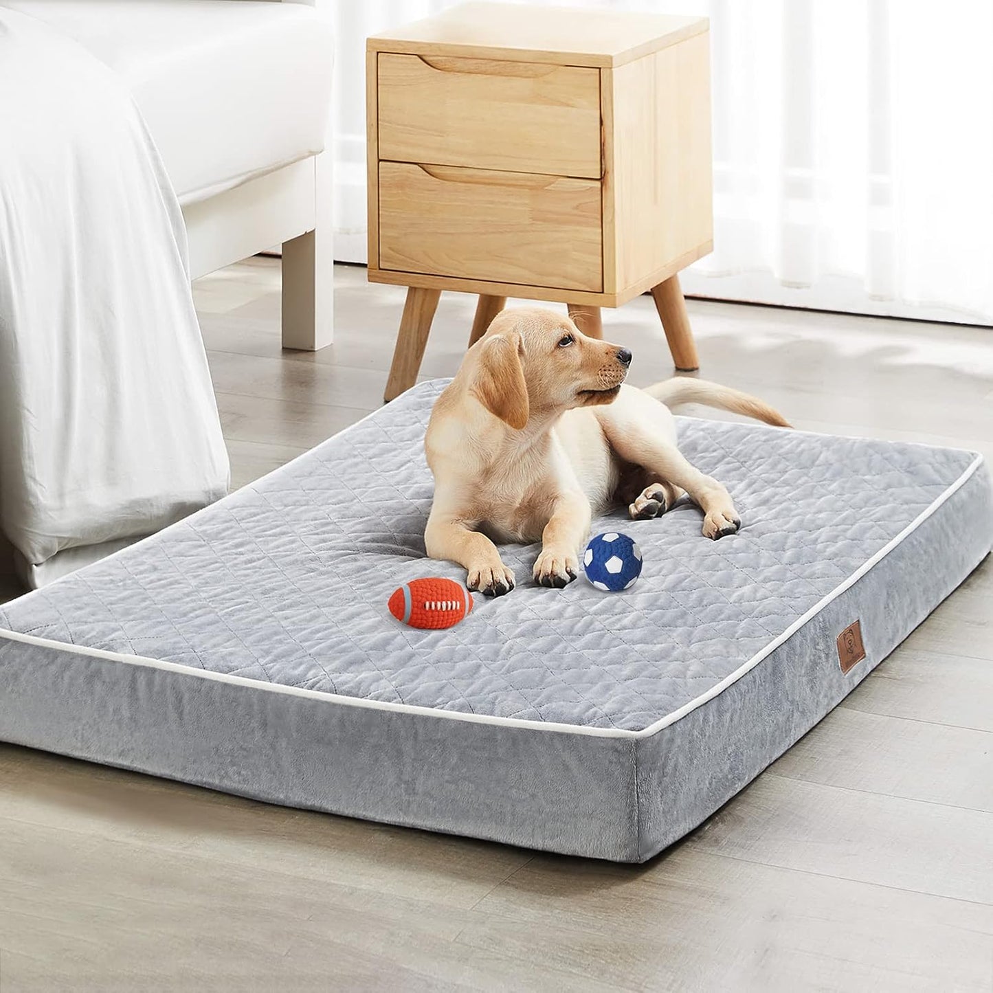 Orthopedic XXL Dog Beds Large Sized Dog, Waterproof Extra Large Dogs Bed with Removable Washable Cover, Multi-Needle Quilting Dogs Crate Bed