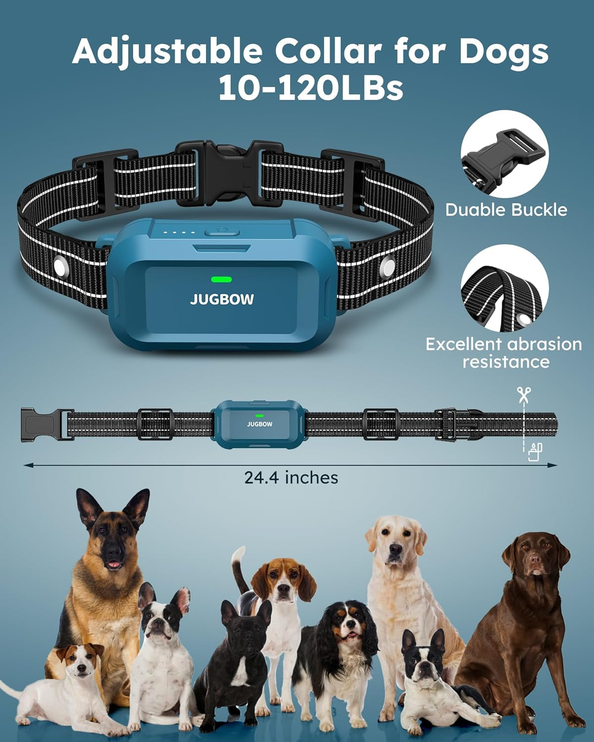 Dog Shock Collar - 4200FT Dog Training Collar with Remote, IPX7 Waterproof Electric Collar with 4 Training Modes, Security Lock, Rechargeable E-Collar for All Breeds, Sizes, Blue