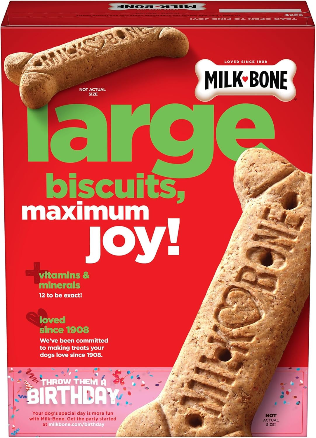 Original Dog Treats for Large Dogs, 24 Ounce, Crunchy Biscuit Helps Clean Teeth