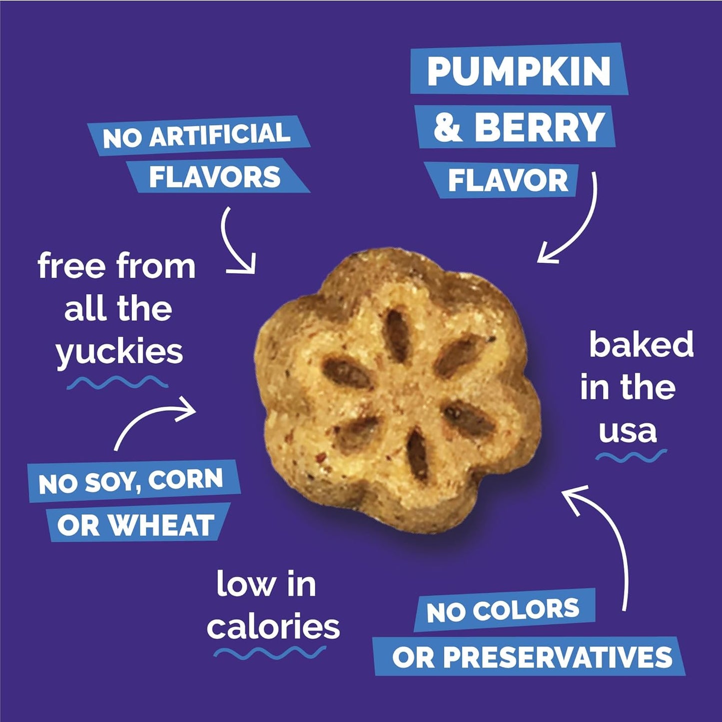 Skinny Mini Dog Treats, Healthy Pumpkin Treat for Dogs, Low Calorie & Delicious, Puppy Training, Free of Wheat, Corn and Soy, Made in the USA, Pumpkin and Berry Flavor, 12Oz