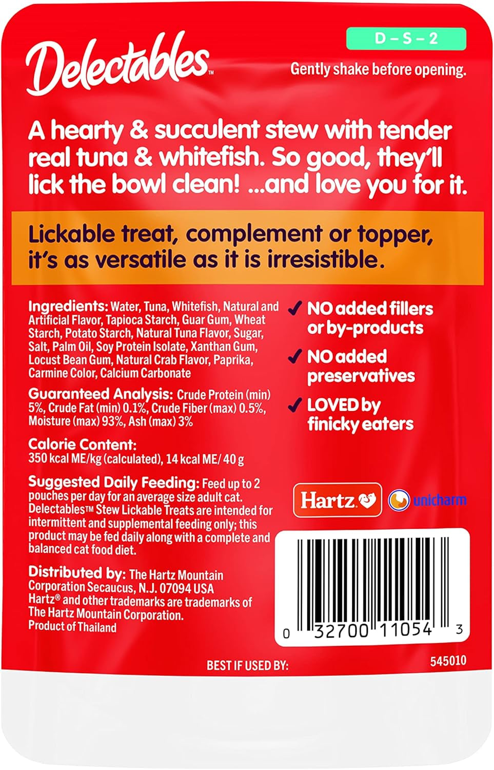 Delectables Stew Lickable Wet Cat Treats for Adult & Senior Cats, Tuna & Whitefish, 12 Count