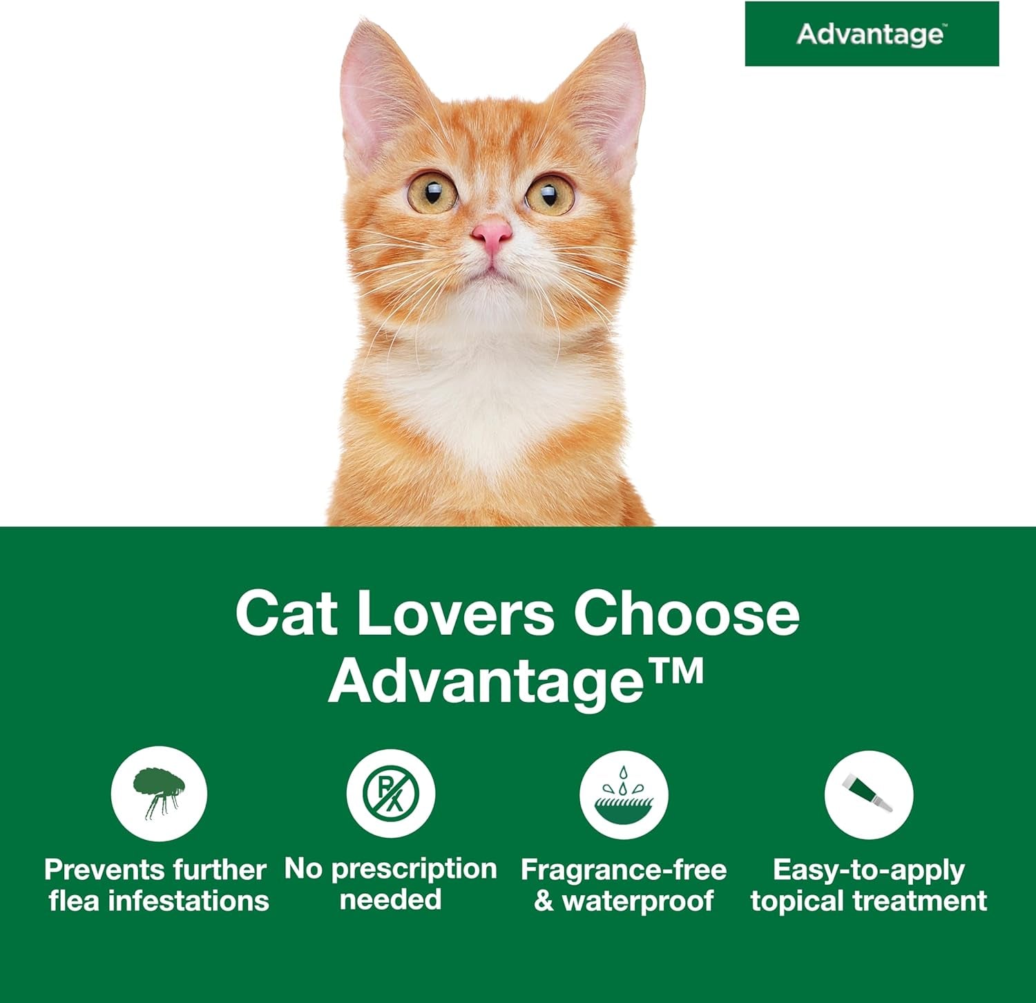 Topical Cat Flea Treatment and Prevention for Small Cats 2-9 Lbs. | Apply Flea Drops Monthly | 2 Treatments