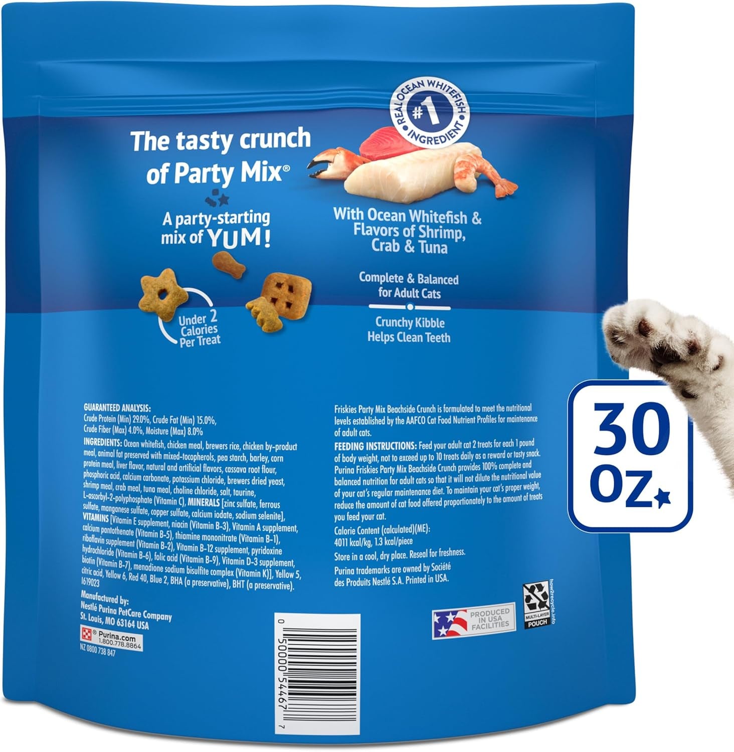 Purina  Cat Treats, Party Mix Beachside Crunch - 30 Oz. Pouch