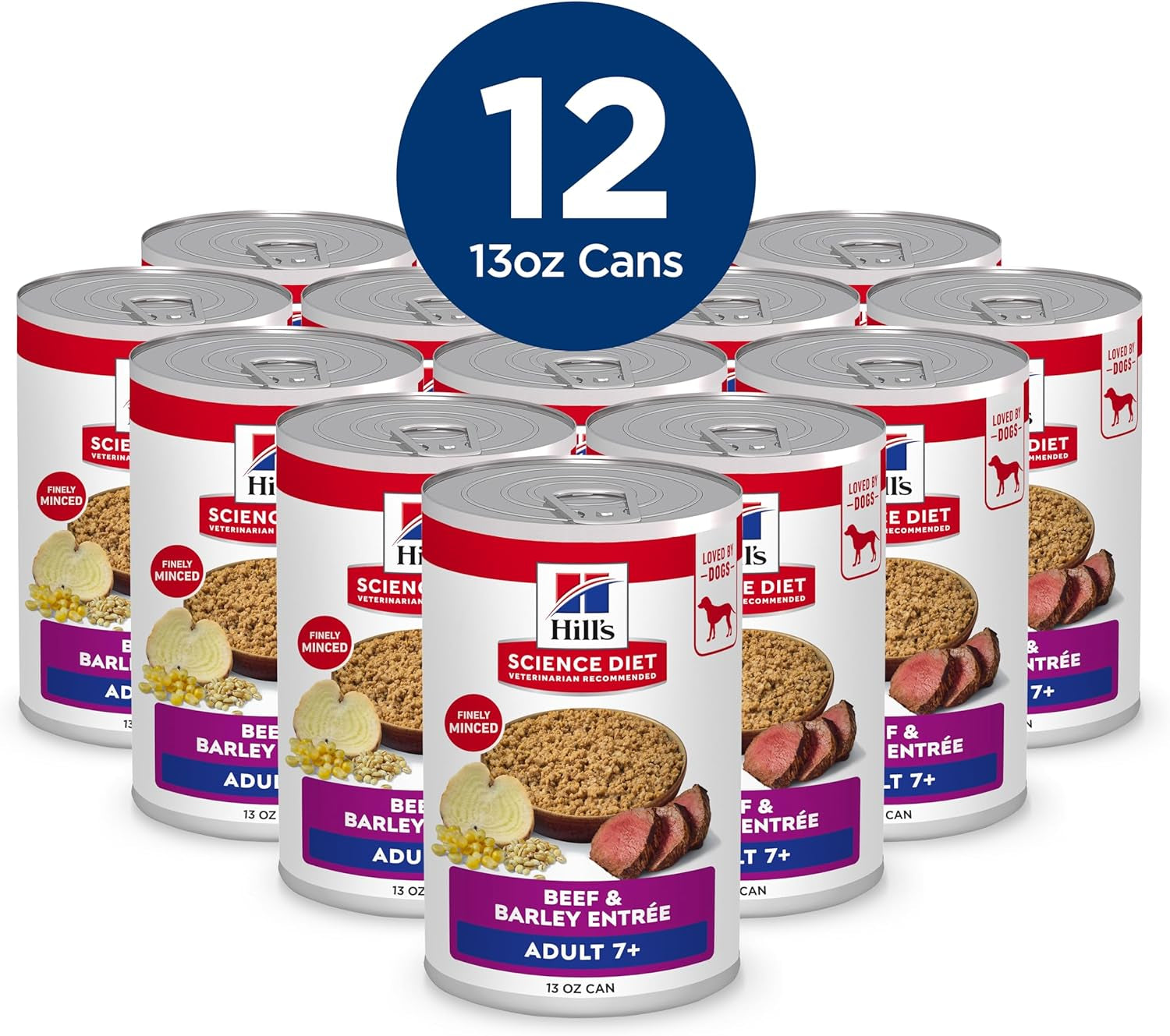 Adult 7+, Senior Adult 7+ Premium Nutrition, Wet Dog Food, Beef & Barley Loaf, 13 Oz Can, Case of 12