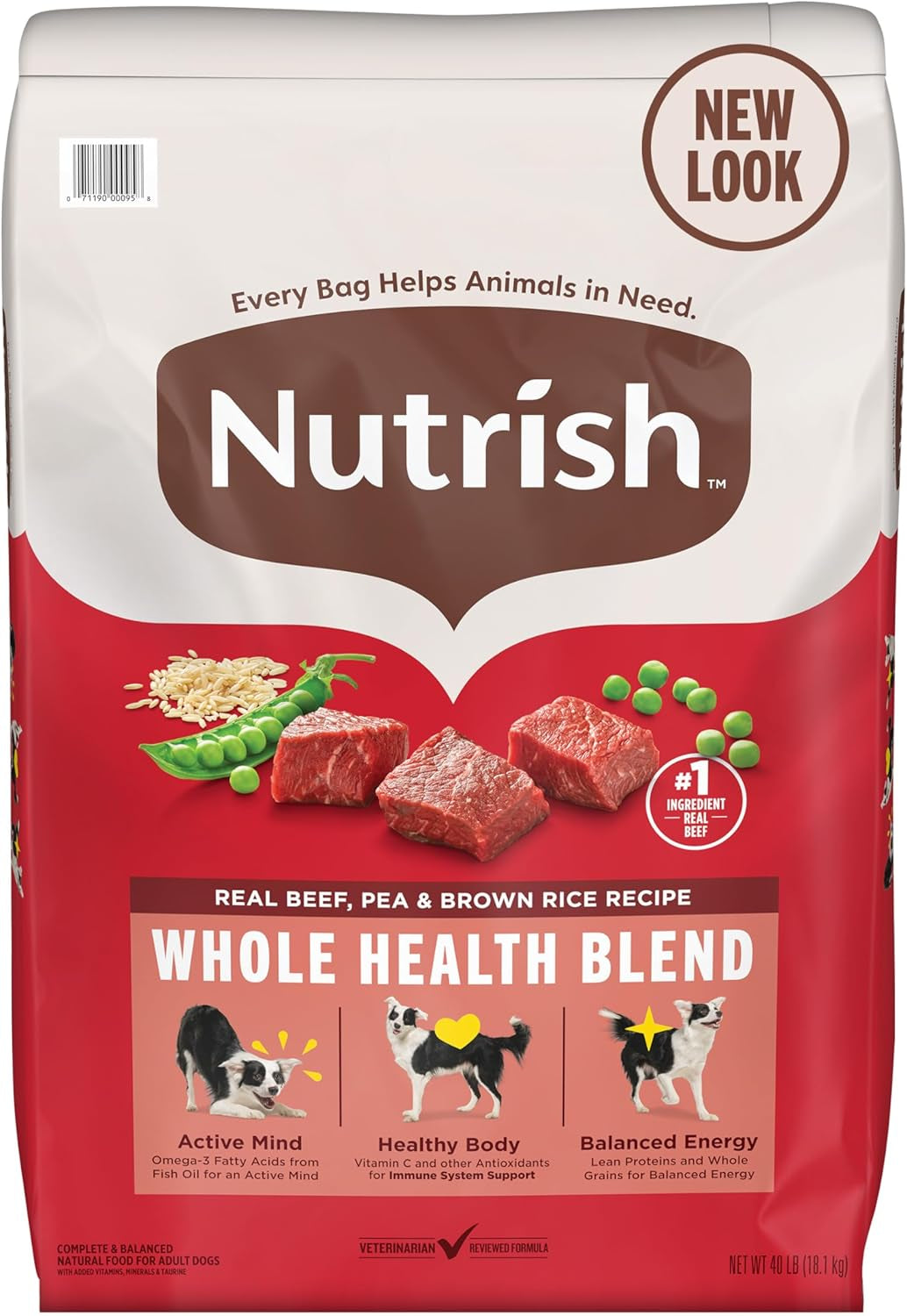 Dry Dog Food, Real Beef, Pea & Brown Rice Recipe Whole Health Blend for Adult Dogs, 40 Lb. Bag, Packaging May Vary (Rachael Ray)
