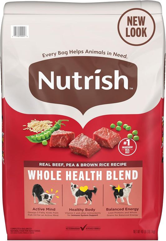 Dry Dog Food, Real Beef, Pea & Brown Rice Recipe Whole Health Blend for Adult Dogs, 40 Lb. Bag, Packaging May Vary (Rachael Ray)