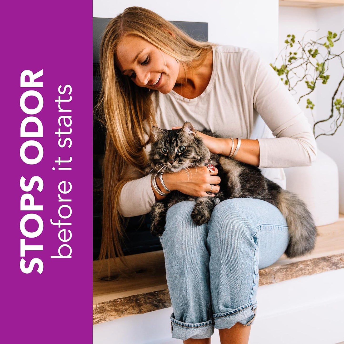 Less Mess Low Tracking Wood Clumping Cat Litter Mini- Pellets, Unscented, 21.5 Pounds - Natural Ingredients, Stops Odor, Clumps Solid, 99% Dust Free, Great for Long-Hair Breeds