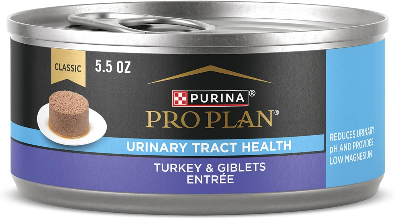 Urinary Tract Health Turkey and Giblets Entree Classic Wet Cat Food Pate - (Pack of 24) 5.5 Oz. Cans