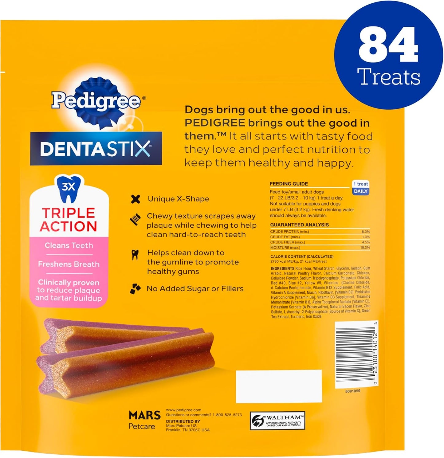 Dentastix Dual Flavor Small Breed Dog Treats, Bacon & Chicken, 17.78 Oz. Bag (84 Treats, Pack of 1)