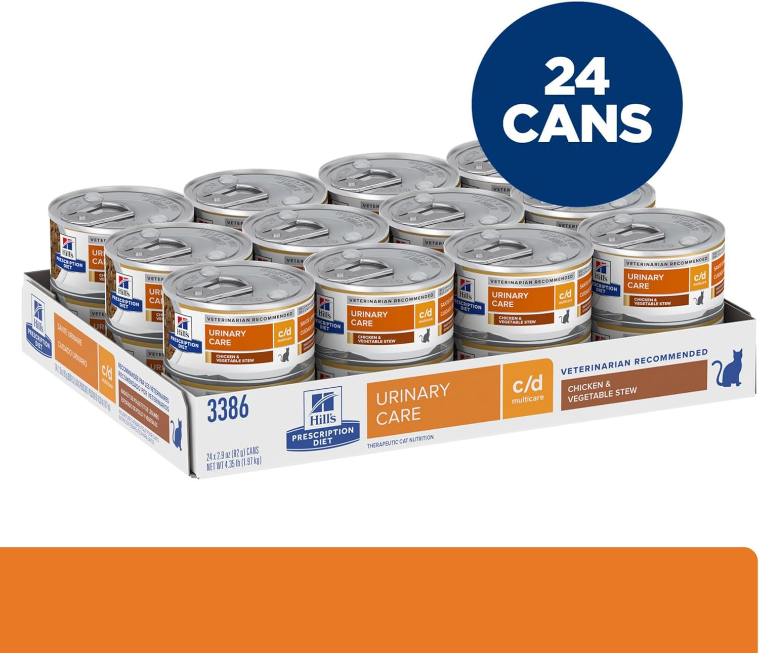 C/D Multicare Urinary Care Chicken & Vegetable Stew Wet Cat Food, Veterinary Diet, 2.9 Oz Cans, 24-Pack