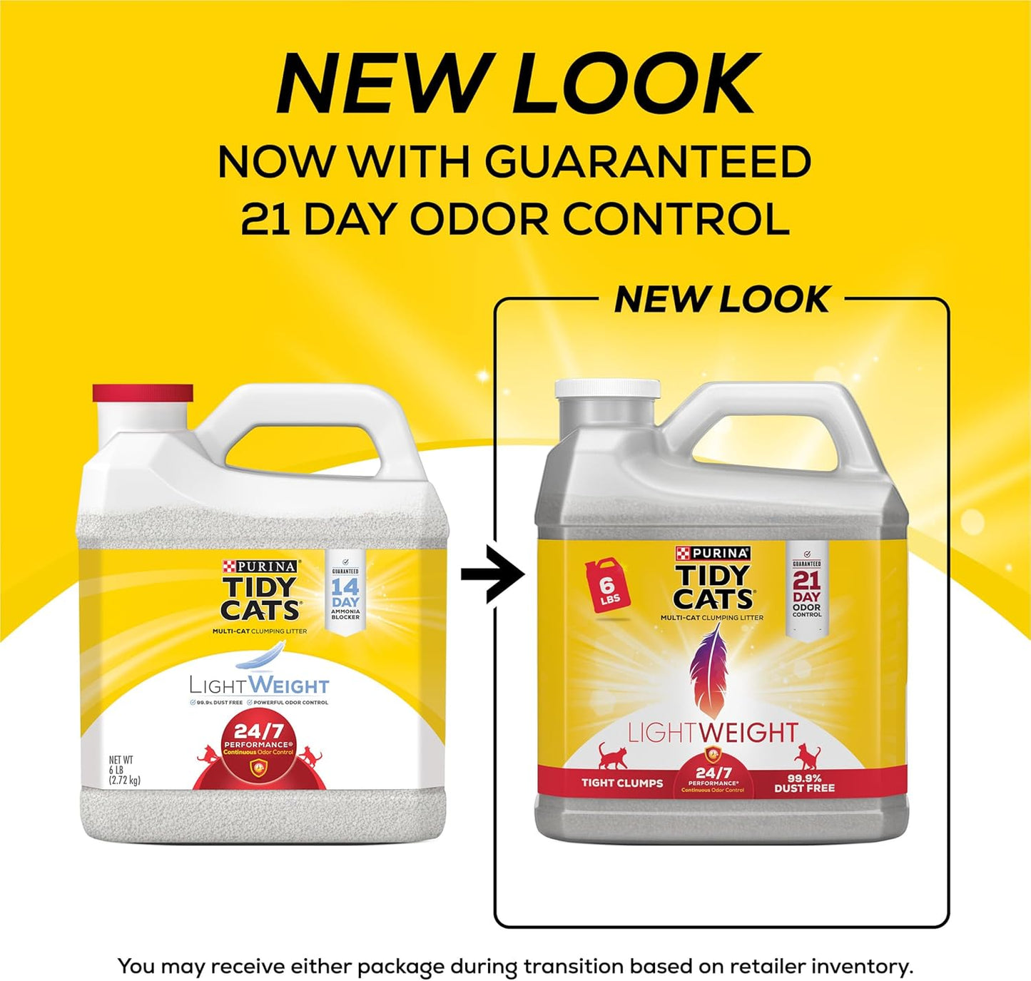 Purina  Lightweight 24/7 Performance Odor Control, Multi-Cat, Clumping, 99.9 Percent Dust Free Cat Litter - 6 Lb. Jug