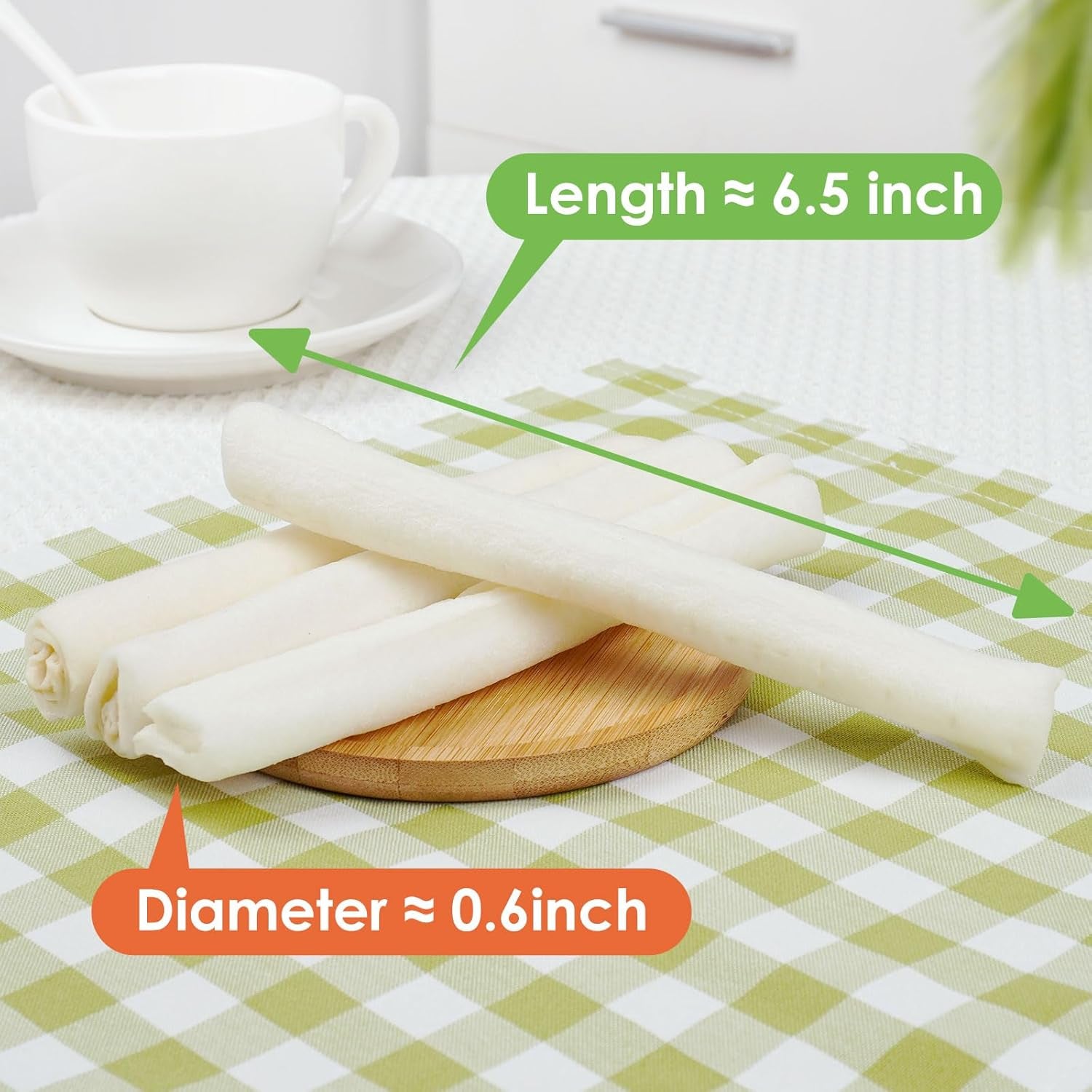 Dog Rawhide Rolls Twist Sticks Chew Treats Natural Flavor 6.5 Inch 40 Count for Puppy and Small Dogs