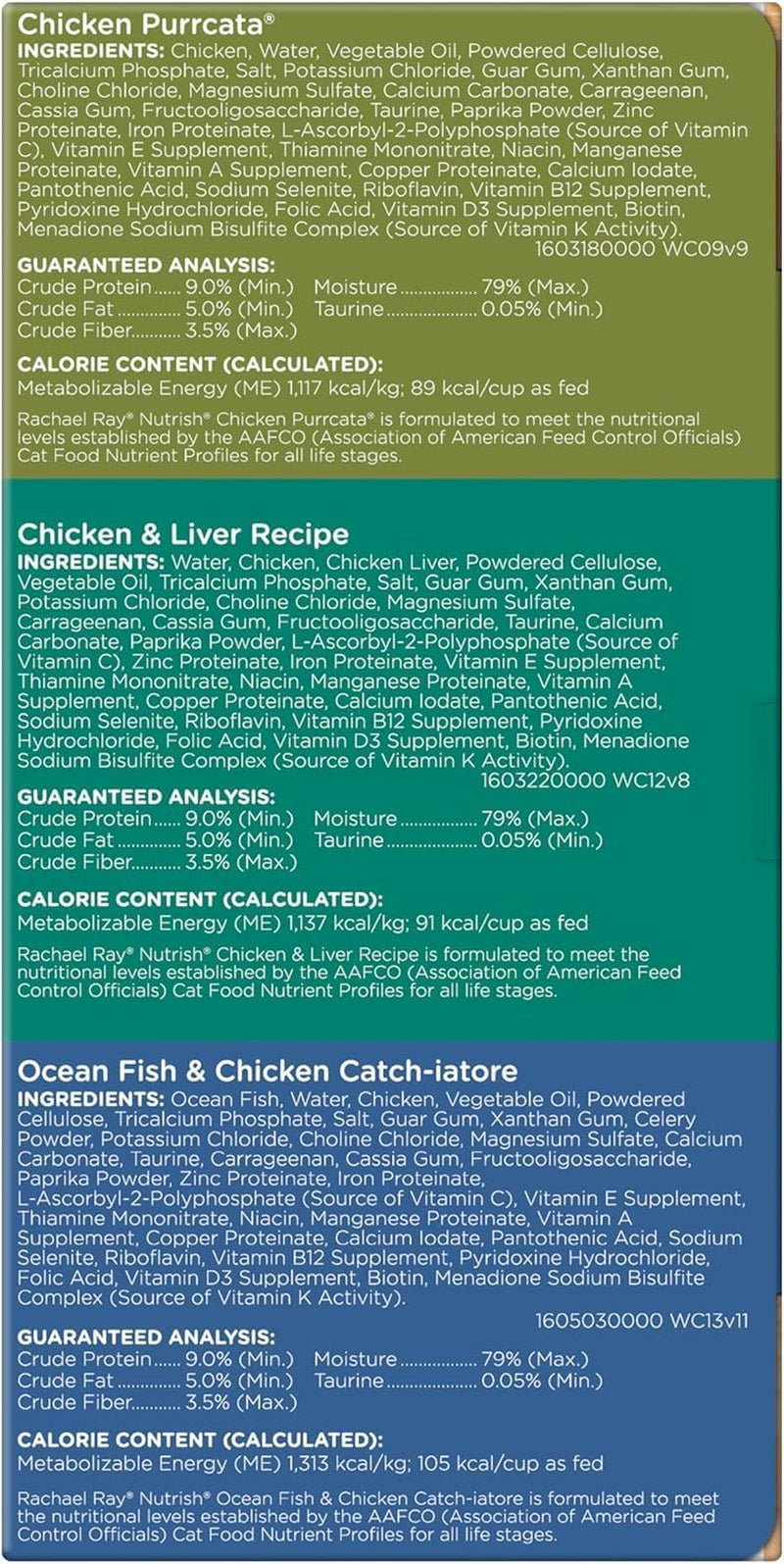 Rachael Ray  Premium Wet Cat Food, Chicken Lovers Variety Pack, Grain Free, 2.8 Oz. Tub, Pack of 12