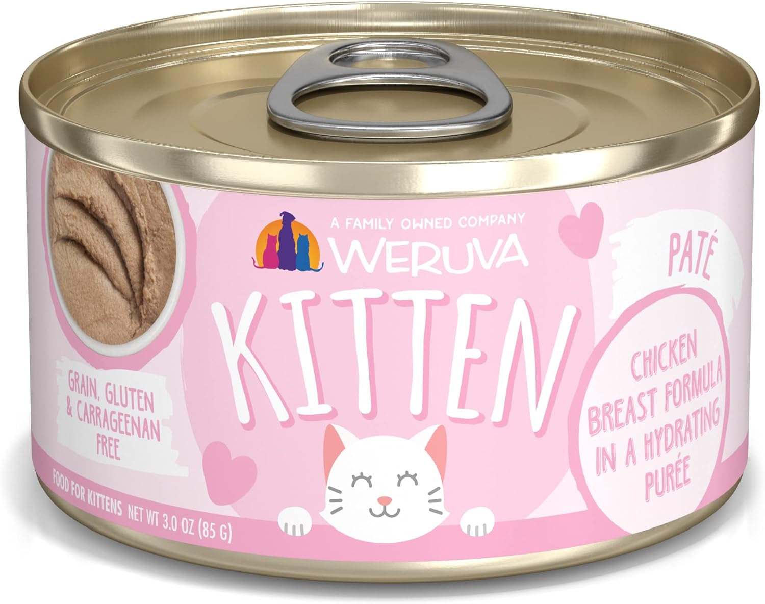 Kitten, Chicken Breast Formula in a Hydrating Purée, 3Oz Can (Pack of 12)