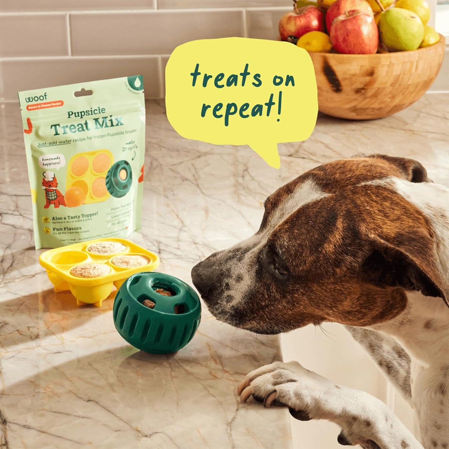 Dog Pupsicle Mix - Easy-To-Make DIY Pupsicle Refills - Tasty, Healthy Pupsicle Mix - Wholesome Ingredients - Long-Lasting Treats for Dogs - Bacon and Cheese Mix