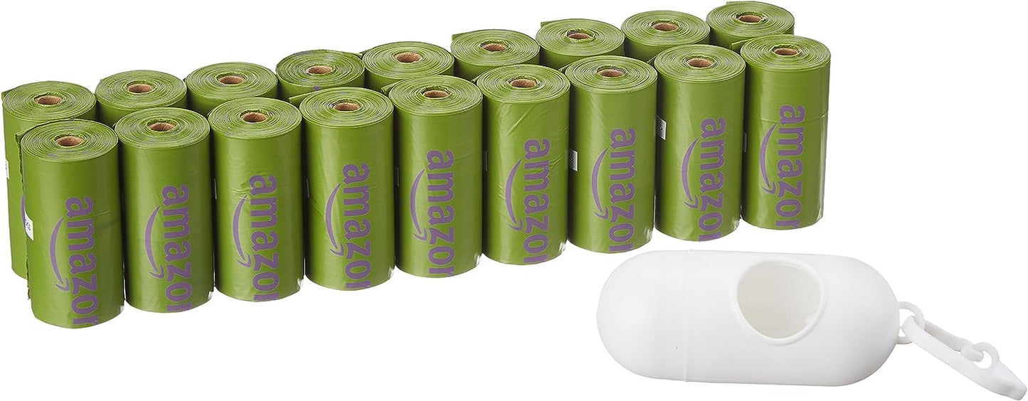 Dog Poop Bags with Dispenser, 270 Count, Enhanced for Guaranteed Leakproof, Lavender Scented, Includes Leash Clip