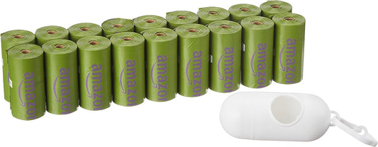 Dog Poop Bags with Dispenser, 270 Count, Enhanced for Guaranteed Leakproof, Lavender Scented, Includes Leash Clip